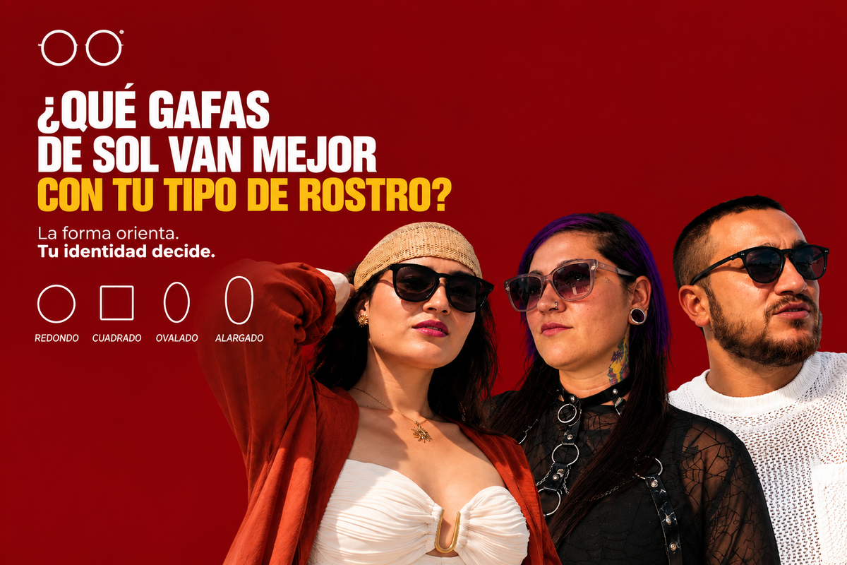 Personas usando gafas de sol KOVA de diferentes formas según tipo de rostro
